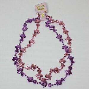 Beistle Creation Easter Bunny Beads Necklace Package of 2 Pink & Purple NEW